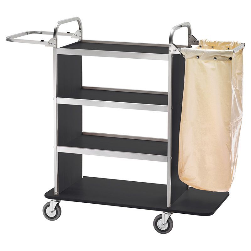 Forcar - Carrello portabiancheria 110/143 x 50 cm Nero