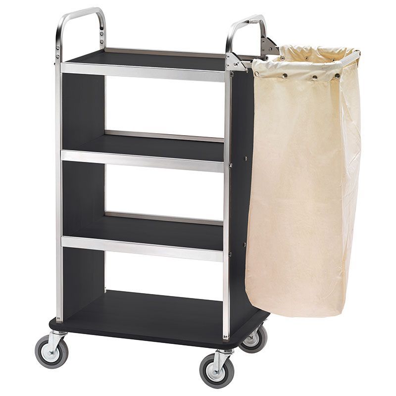 Forcar - Carrello portabiancheria 70/100 x 50 cm Nero