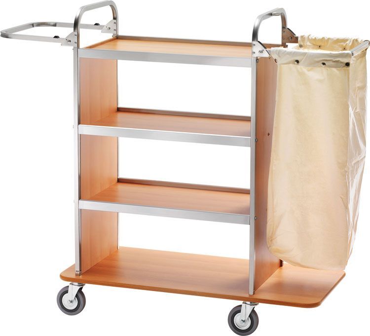 Forcar - Carrello portabiancheria 110/143 x 50 cm Noce