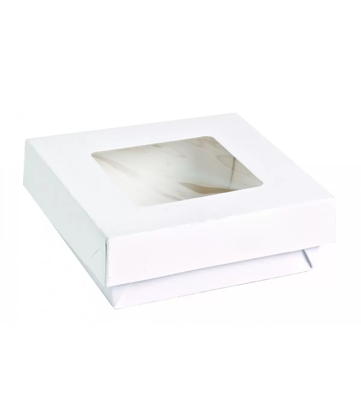 Firstpack - Scatola quadrata con finestra bianca 11,5 x 11,5 cm