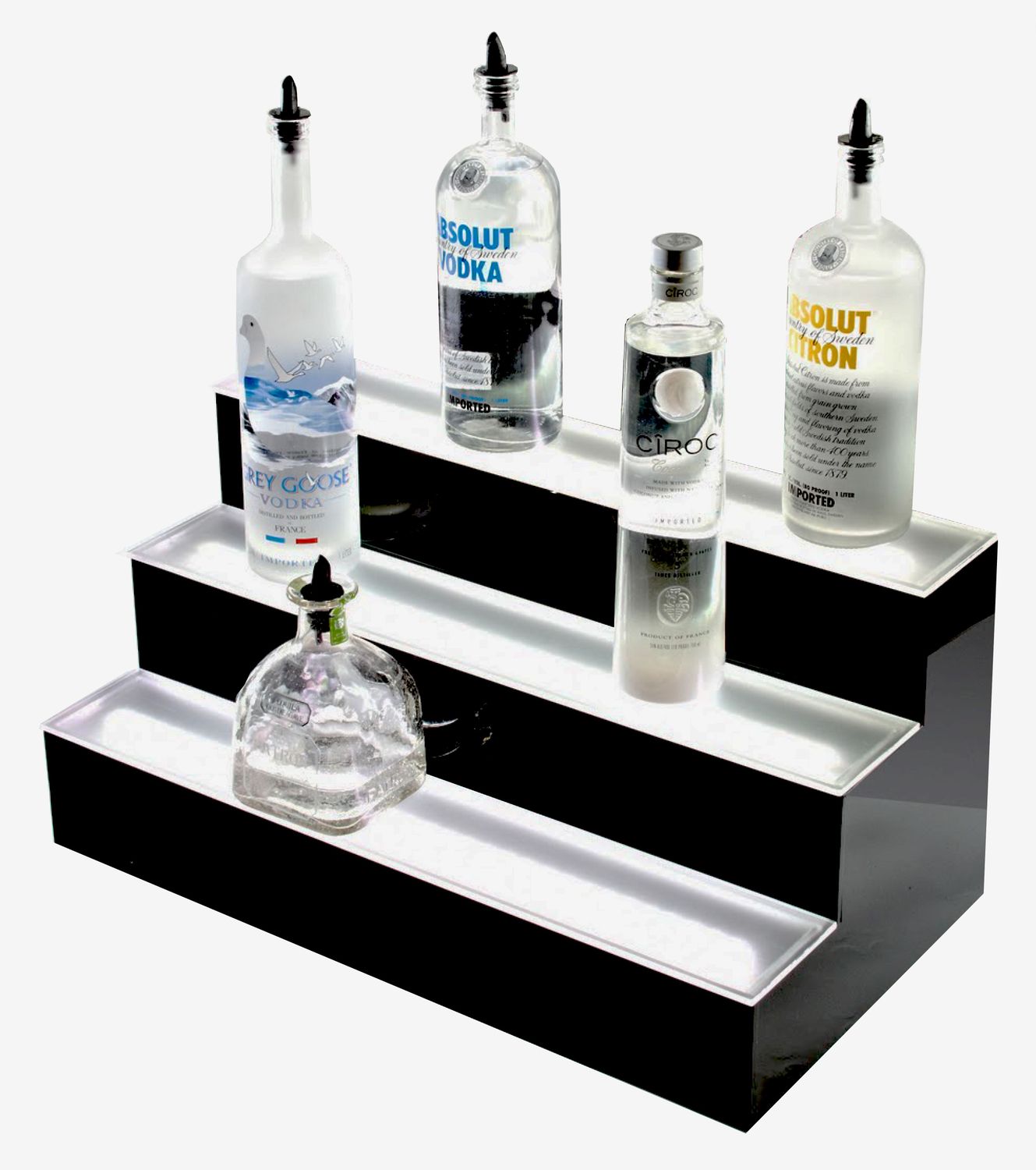 Espositore per bottiglie a LED a tre livelli - Amefa