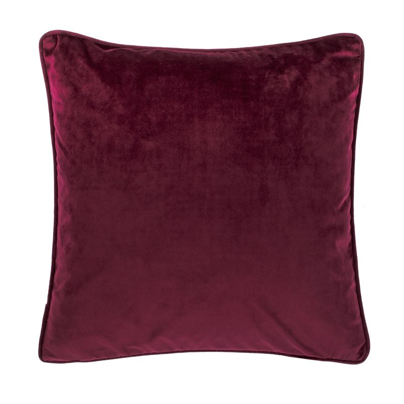 Cuscino morbido in velluto 45 x 45 cm Prugna - Tirolix