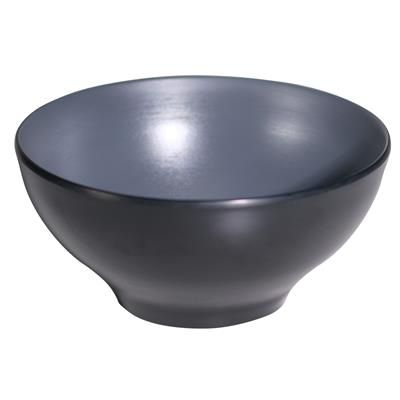 Coppa Bombata 21 cm Melamina Bicolor Grigio/Nero - Tirolix