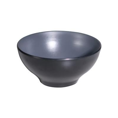 Coppa Bombata 16,5 cm Melamina Bicolor Grigio/Nero - Tirolix
