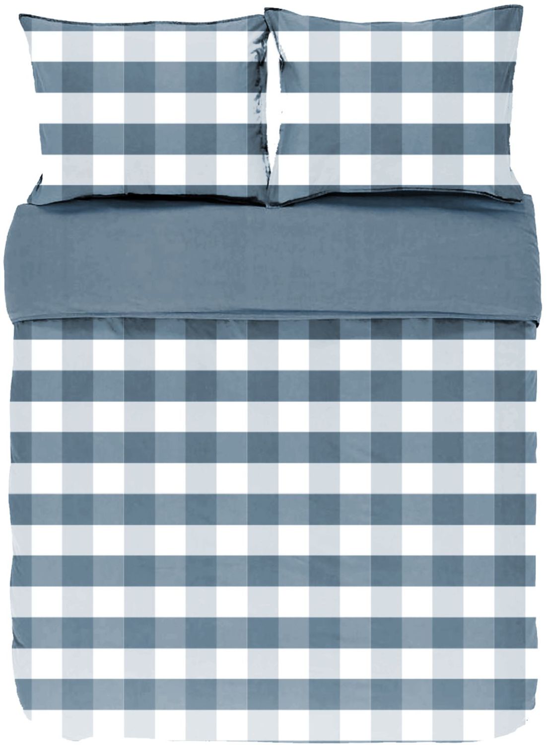 Copripiumino a quadri con federe 240 x 220 cm Blu - Tirolix