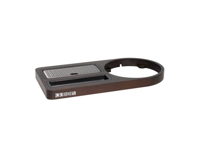 Corby - Vassoio di benvenuto compatto legno scuro 33,5 x 18 cm Buckingham