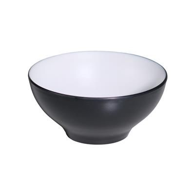 Coppa Bombata 16,5 cm Melamina Bicolor Bianco/Nero - Tirolix