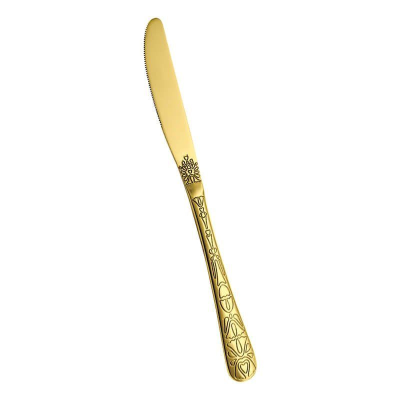 Coltello Tavola Forgiato Tattoo Gold - Inox 18/10 - Abert