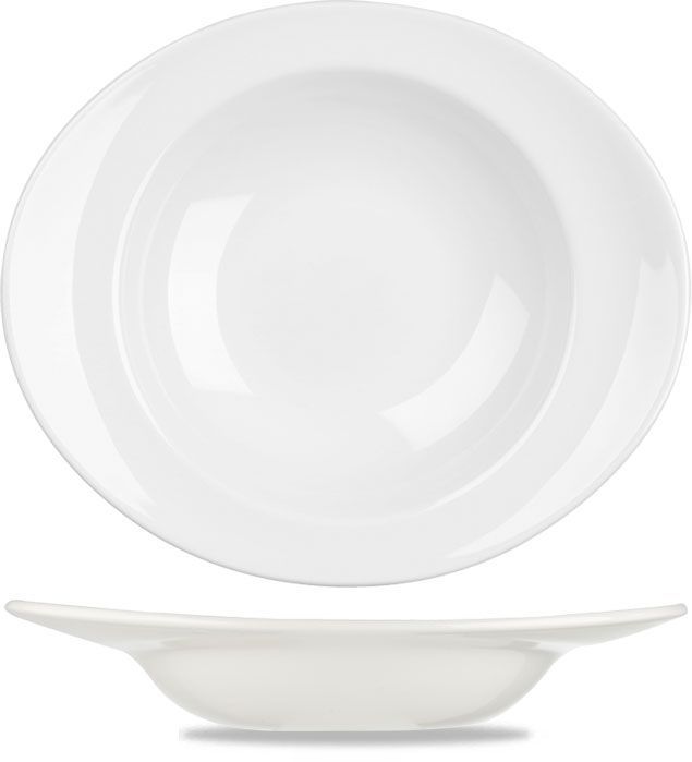 Ciotola Ovale Zuppa 27,5 X 22 Cm Orbit White - Churchill