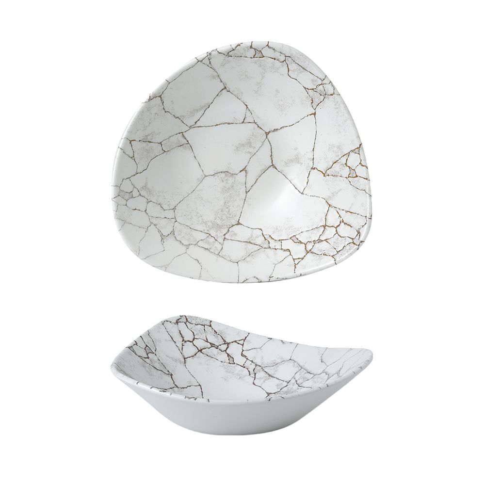 Ciotola Triangolare 23,5 Cm Studio Prints Kintsugi Agate Grey - Churchill