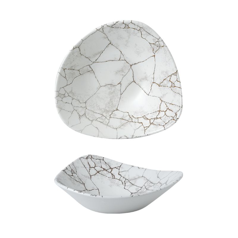 Ciotola Triangolare 23,5 Cm Studio Prints Kintsugi Agate Grey - Churchill