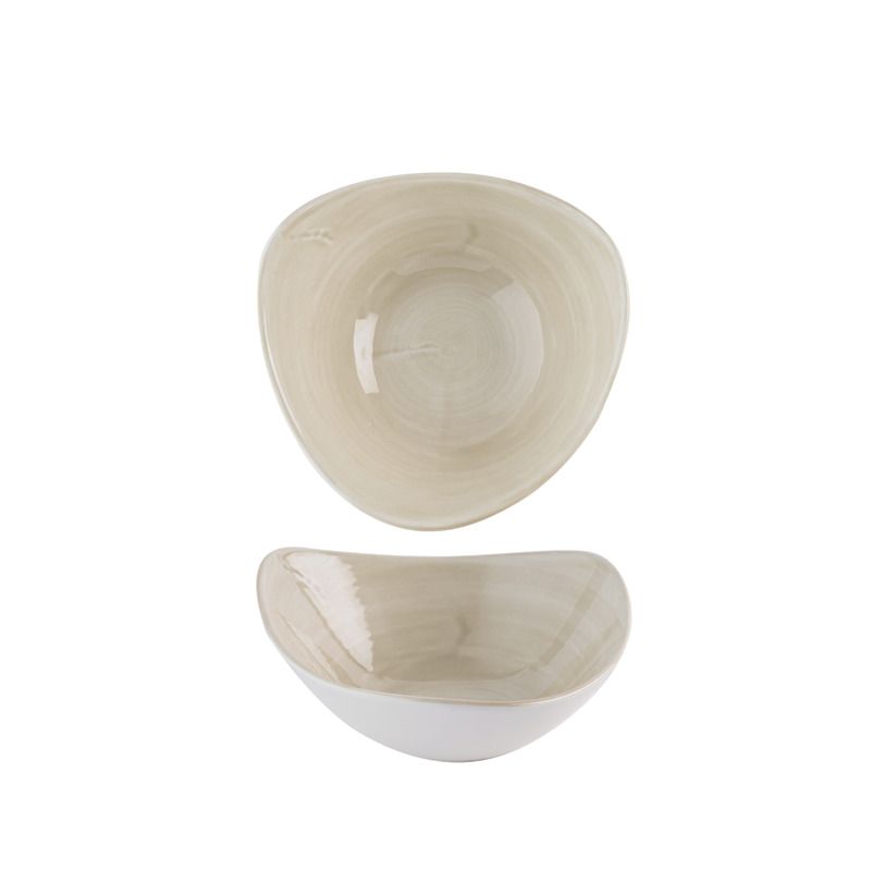 Ciotola Triangolare 18,5 Cm Stonecast Canvas Natural - Churchill