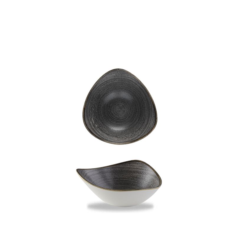 Ciotola Triangolare 18,5 Cm Stonecast Raw Black - Churchill