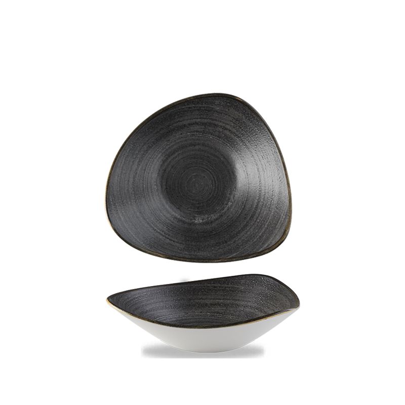 Ciotola Triangolare 23,5 Cm Stonecast Raw Black - Churchill