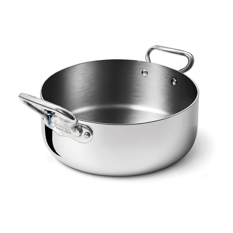 Casseruola Bassa 2 Manici 28 cm Alu-Inox 3-Ply Induzione - Agnelli