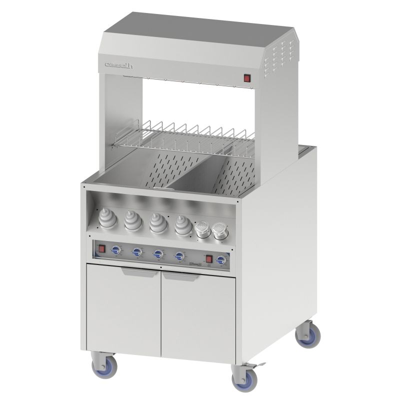 Casselin - Scalda patatine con scalda salse traversante 800