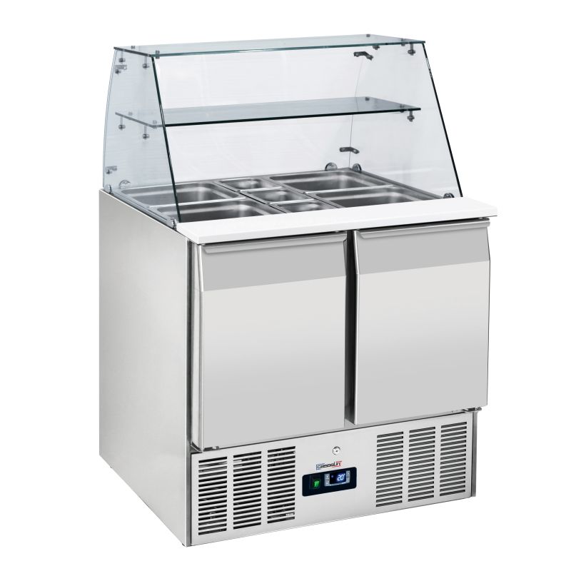 Casselin - Saladette in vetro 2 porte GN 1/1