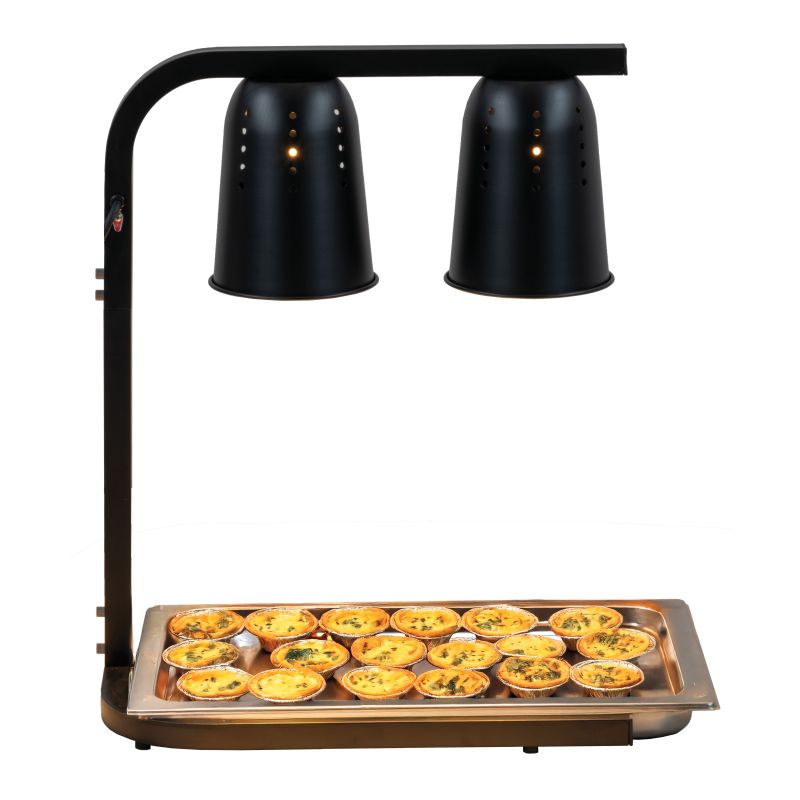 Casselin - Ponte riscaldante a 2 lampade a infrarossi nero