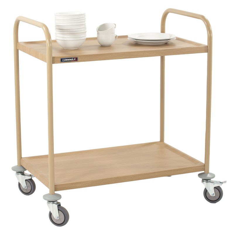 Casselin - Carrello di servizio imitazione legno 2 ripiani