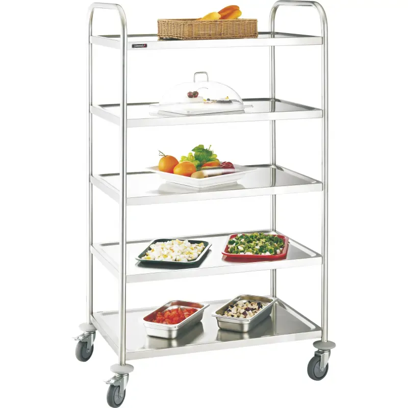 Casselin - Carrello in acciaio inox con 5 vassoi