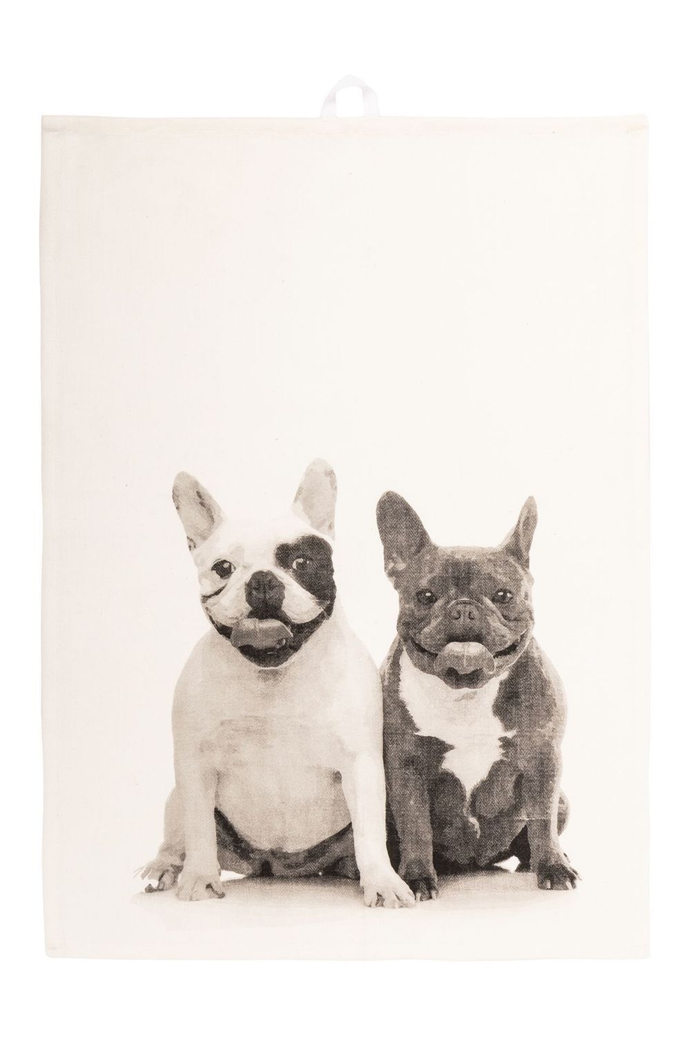 Canovaccio/Strofinaccio con bulldog 50 x 70 cm Crema - Tirolix