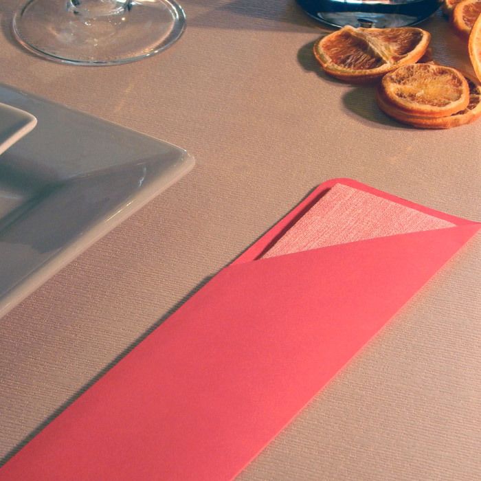 Busta Portaposate con tovagliolo Gio' Rosso 6,5x23,5 cm - 720 Pezzi - Pack Service