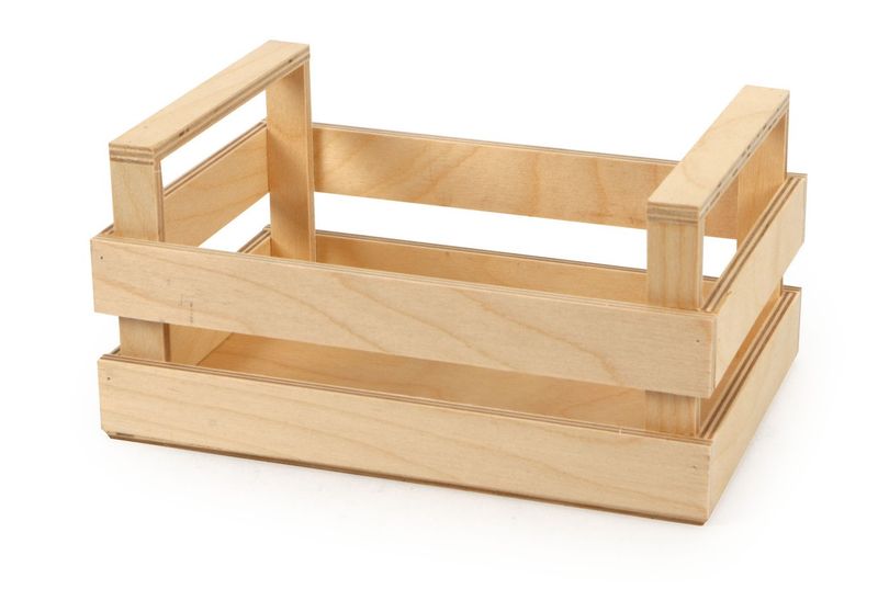 Bisetti - Cassetta/Cestino in legno 20 x 14 x 10 cm