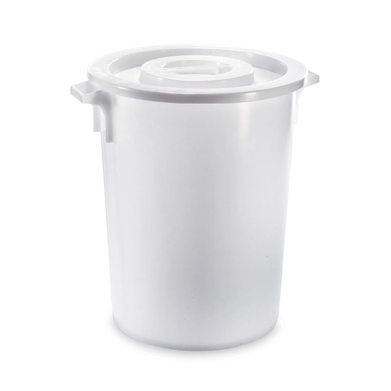 Bidone Con Coperchio 30 lt Bianco Corallo - Giganplast