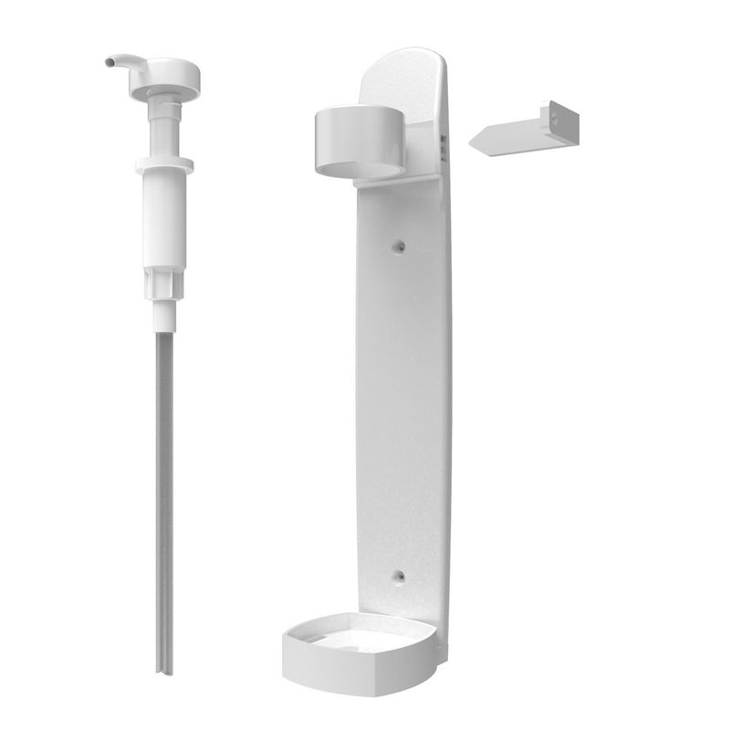 Base d'appoggio a parete bianco con pompa per contenitori da 250 ml - HOBO