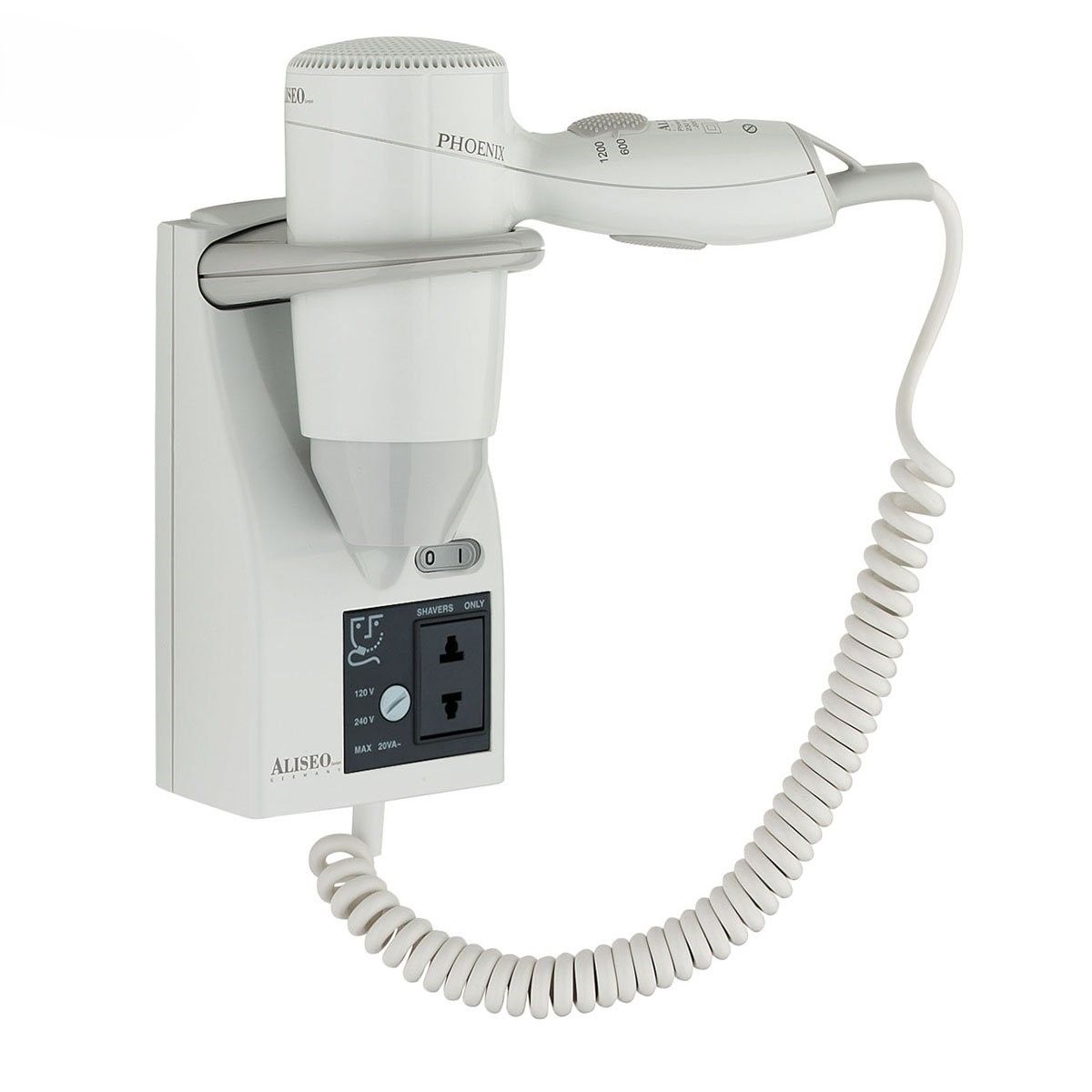 Asciugacapelli Phoenix R bianco/grigio 1200W - Aliseo