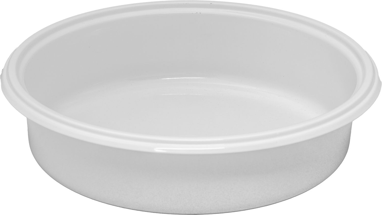 Bacinella per Scaldavivande in Acciaio Inox 18/10 Smaltata Bianca Diam. 30 cm H. 8 cm - Cosmo - Abert