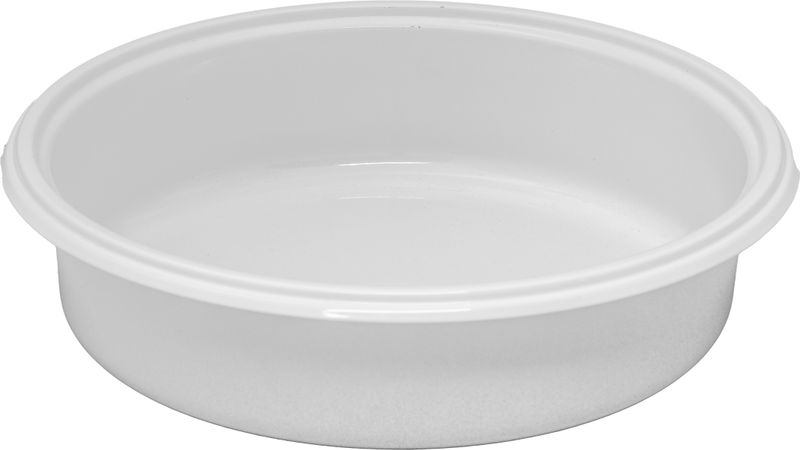 Bacinella per Scaldavivande in Acciaio Inox 18/10 Smaltata Bianca Diam. 30 cm H. 8 cm - Cosmo - Abert