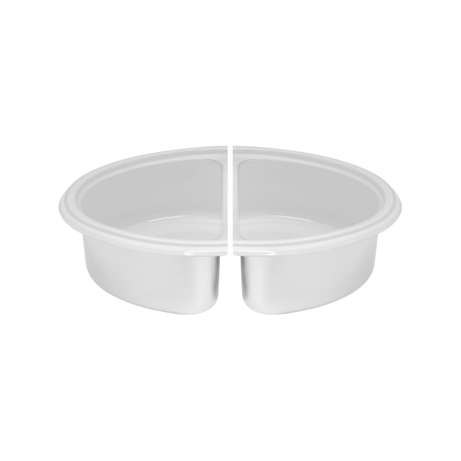 Bacinella per Scaldavivande 1/2 in Acciaio 18/10 Smaltata Bianca H. 9 cm - Cosmo - Abert