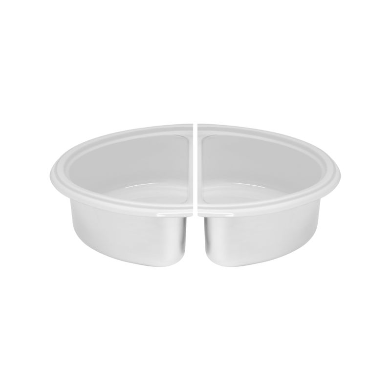 Bacinella per Scaldavivande 1/2 in Acciaio 18/10 Smaltata Bianca H. 9 cm - Cosmo - Abert