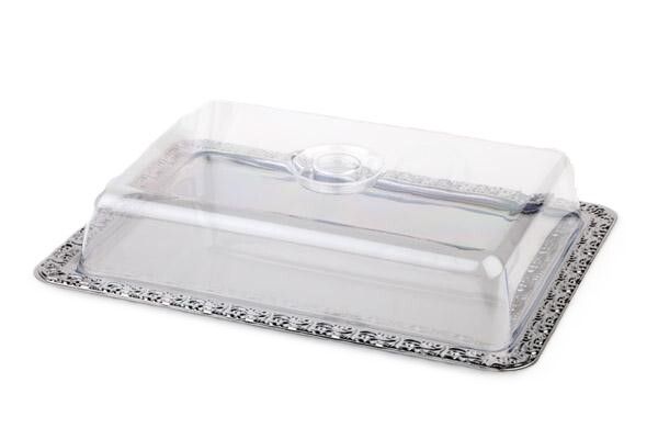 APS - Vassoio con cupola "Schöner Essen" 31 x 42 cm