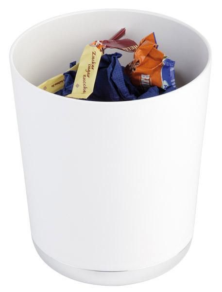 APS - Pattumiera da tavolo "Base Chrome" 13 cm Bianco
