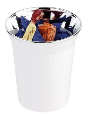 APS - Pattumiera da tavolo "Top Chrome" 13 cm Bianco