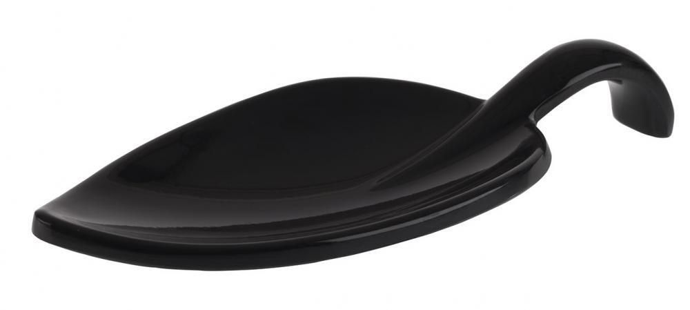 APS - Cucchiaio da finger food "Leaf" 4,5 x 10 cm Nero