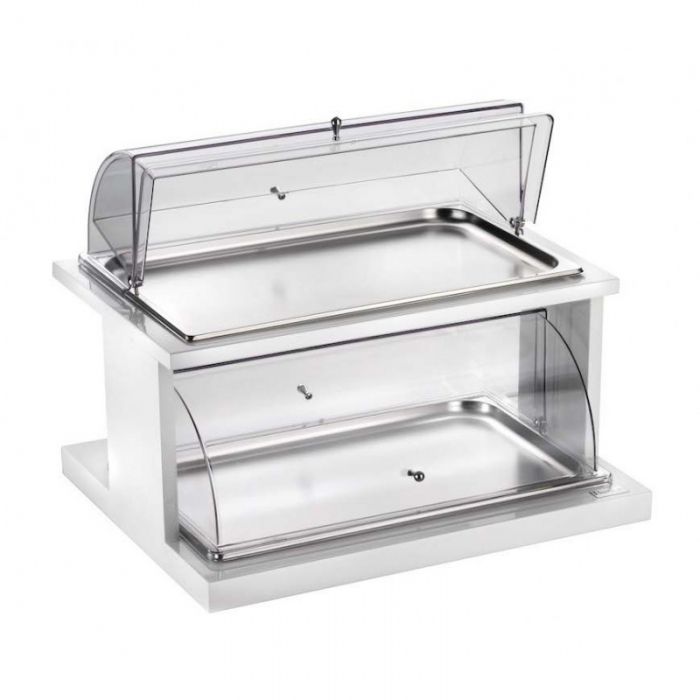 Alzata 2 piani con doppia cupola refrigerata 46 x 59 cm - Pintinox