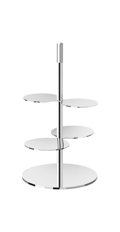 Alzata Piccola Pasticceria 4 Posizioni, Acciaio 18/10, H. 18 x 12 cm - Abert