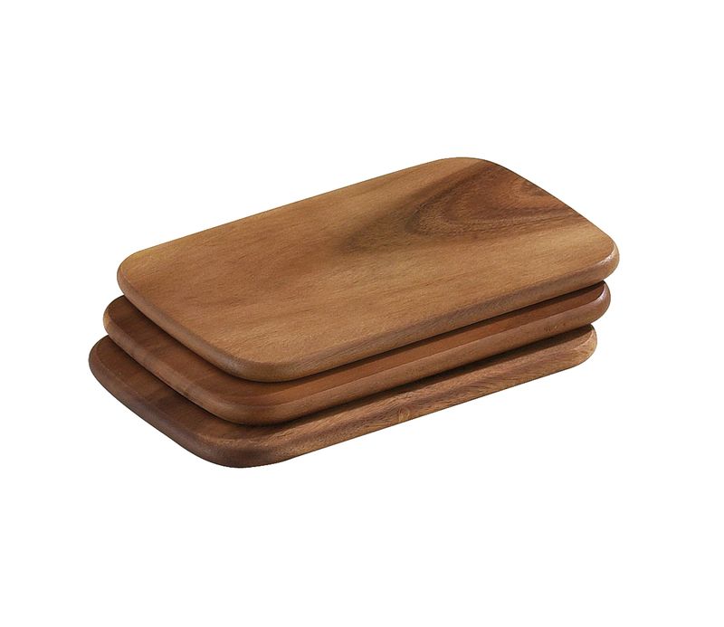 Tagliere di Colazione 3 Pezzi Acacia 22x15 cm - Zassenhaus