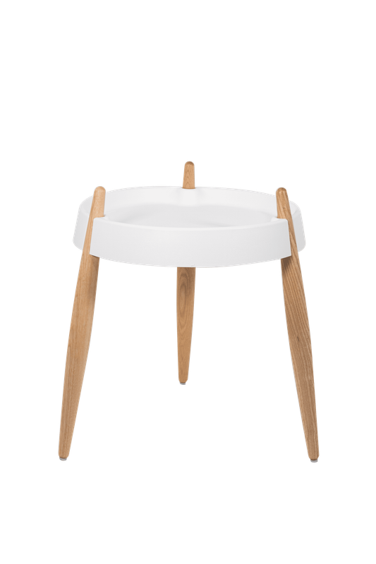 Tavolino 40 x 47 cm Liolà Bianco Frassino Naturale - Zafferano