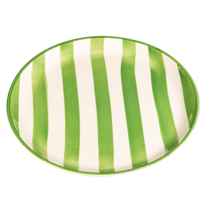 Piatto Lido Righe Verde 21 cm - Zafferano