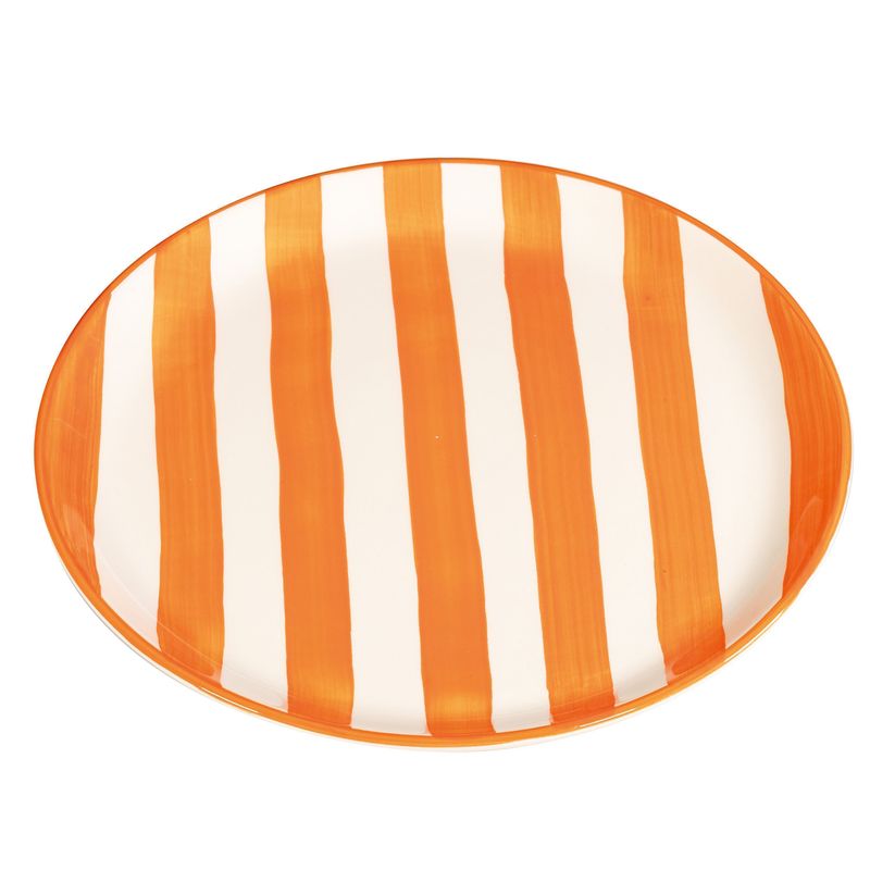 Piatto Lido Righe Arancione 21 cm - Zafferano