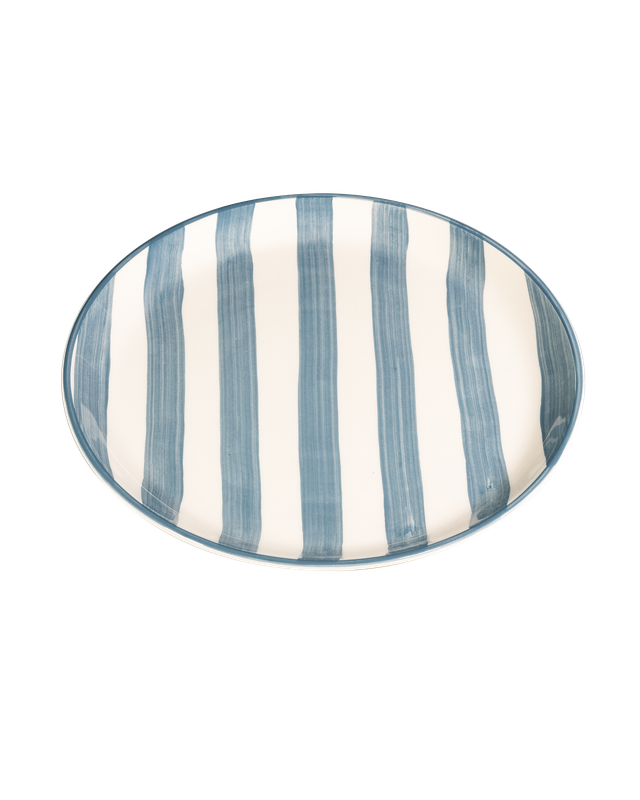 Piatto piano Lido Righe Grigio 28 cm - Zafferano