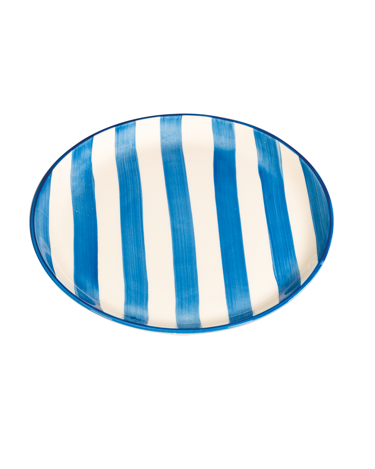 Piatto piano Lido Righe Azzurro 28 cm - Zafferano