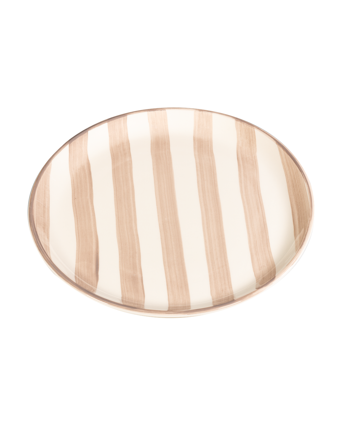 Piatto piano Lido Righe Sabbia 28 cm - Zafferano