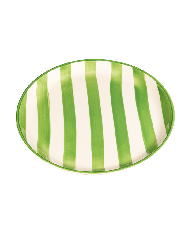 Piatto piano Lido Righe Verde 28 cm - Zafferano