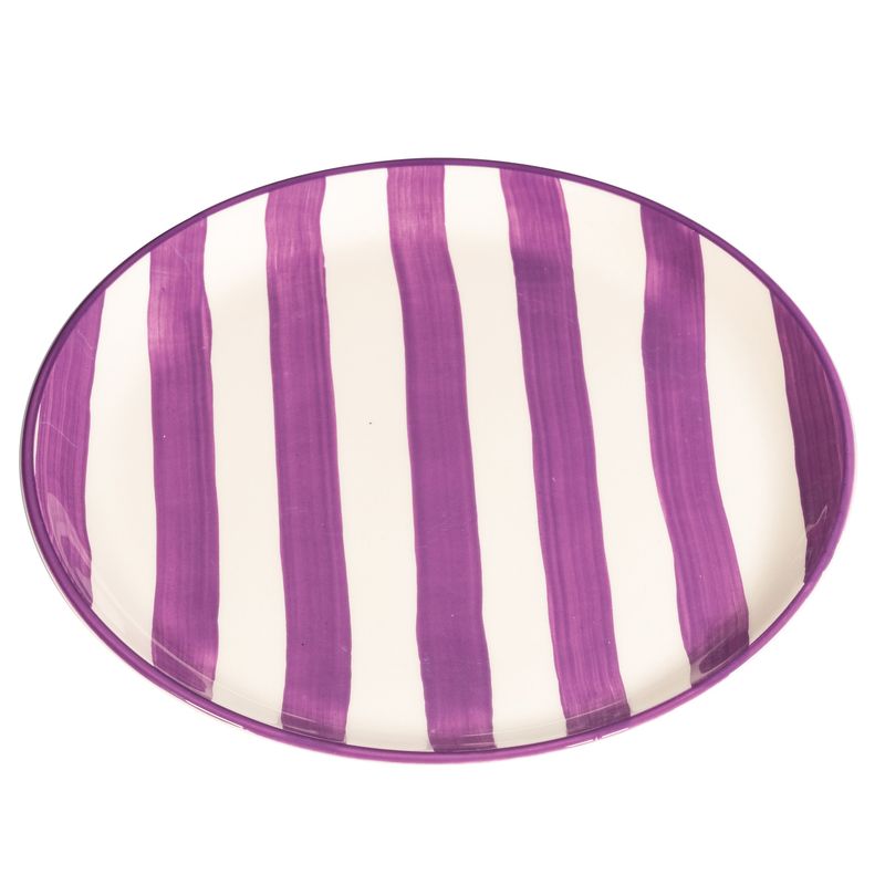 Piatto Lido Righe Viola 21 cm - Zafferano