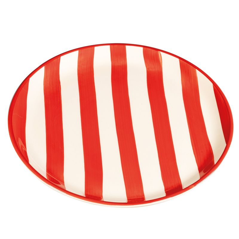 Piatto Lido Righe Rosso 21 cm - Zafferano